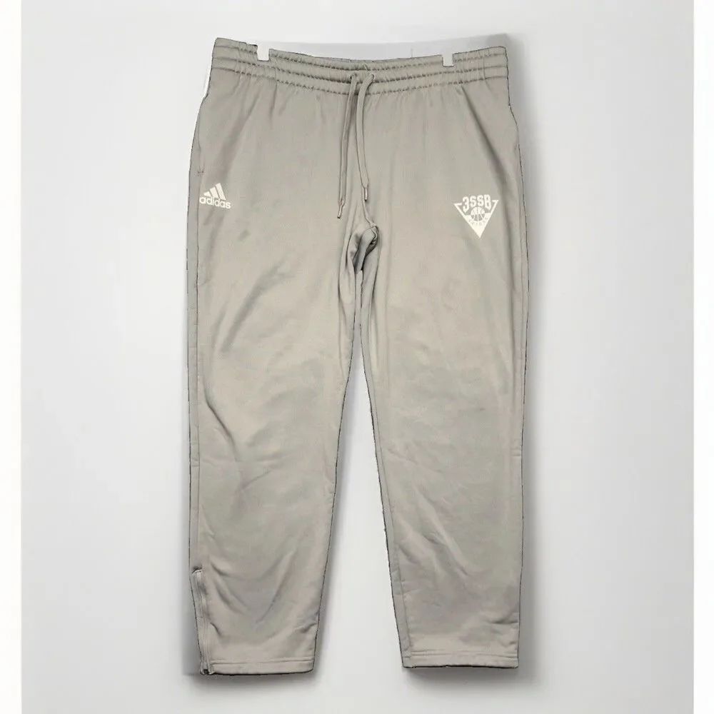 Adidas 3SSB 3-Stripes Select Basketball Player Issue Sweatpants Gray Men's XL